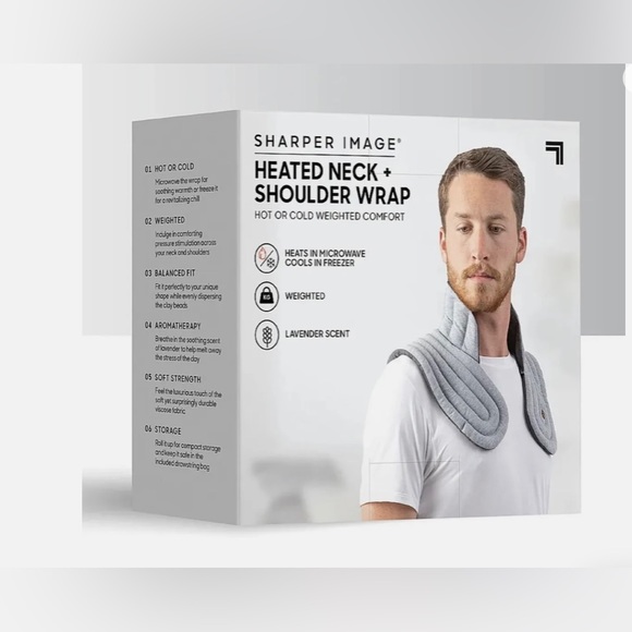Sharper Image Heated Weighted Neck and Shoulder Wrap - Hot and Cold Comfort - Picture 3 of 6